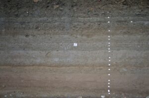 Sezione vuota di uno scavo archeologica
